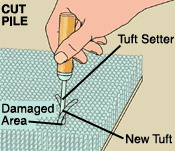carpet repair by re-tufting